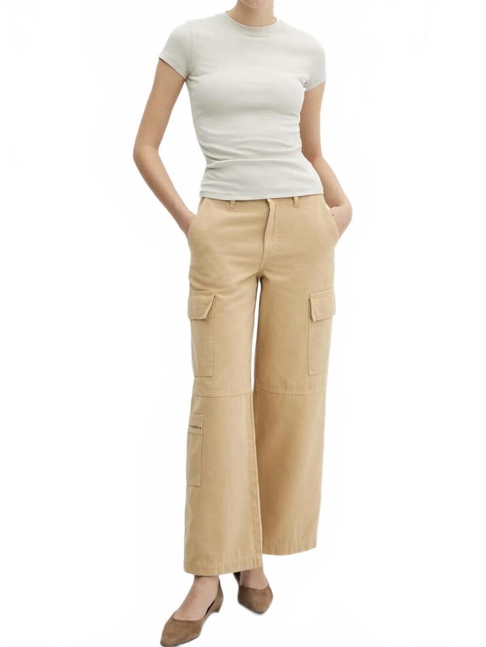 Mango Pocket Cargo Jeans NWT Medium Brown Size 2 / EUR 34